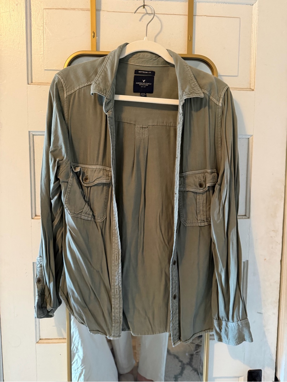 American Eagle Outfitters Lightweight Olive Green Shirt Jacket